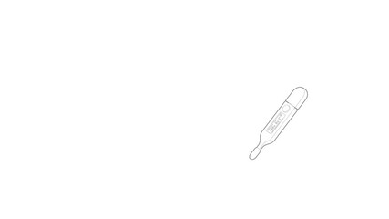 Poster - Medical thermometer icon animation best outline object on white background