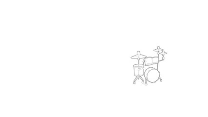 Poster - Drum icon animation best outline object on white background