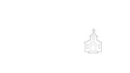 Canvas Print - Church icon animation best outline object on white background