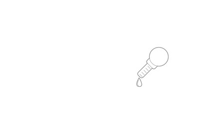 Poster - Pipette icon animation best outline object on white background