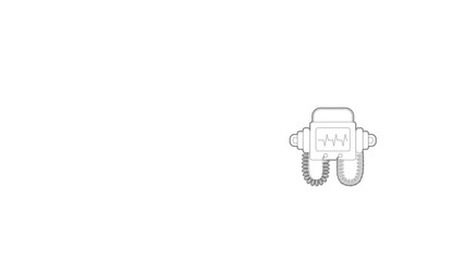 Poster - Defibrillator icon animation best outline object on white background