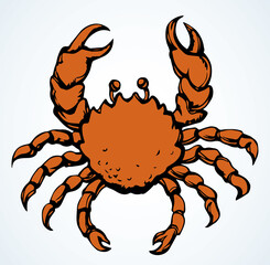 Sticker - Big sea crab. Vector drawing