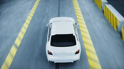 Wall Mural - generic 3d car crash test. car destruction. realistic 4k animation.