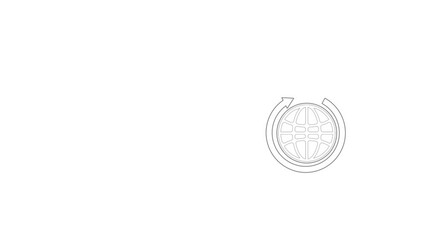 Poster - earth icon animation best outline object on white background