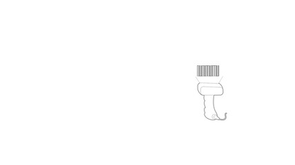 Fototapete - Scanner icon animation best outline object on white background