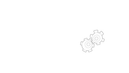 Poster - Cogwheel icon animation best outline object on white background
