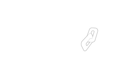 Poster - Chain icon animation best outline object on white background