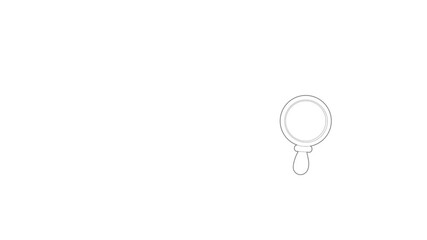 Poster - Magnifier icon animation best outline object on white background