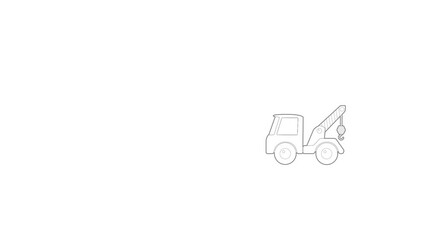 Wall Mural - Car towing truck icon animation best outline object on white background