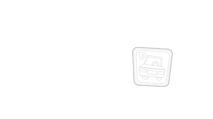 Poster - Car parking sign icon animation best outline object on white background