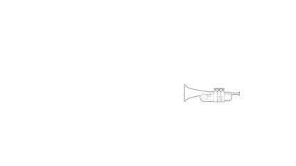 Poster - Trumpet icon animation best outline object on white background