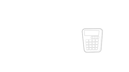 Poster - Calculator icon animation best outline object on white background