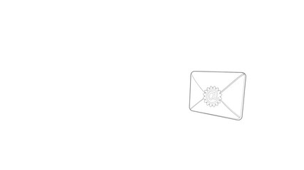 Poster - Envelope with email sign seal icon animation best outline object on white background
