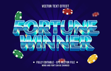 Wall Mural - editable text effect gradient color casino poker game style font effect template