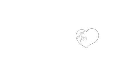 Wall Mural - Broken heart icon animation best outline object on white background