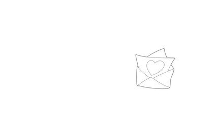 Poster - Love letter icon animation best outline object on white background