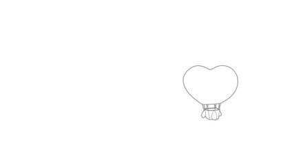 Wall Mural - Balloon icon animation best outline object on white background