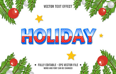 Wall Mural - editable text effect gradient color christmas holiday style font effect template