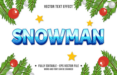 Wall Mural - editable text effect gradient color christmas holiday style font effect template