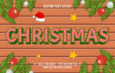 Wall Mural - editable text effect gradient color christmas holiday style font effect template