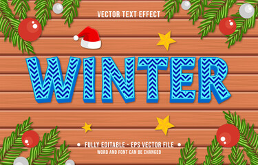 Wall Mural - editable text effect gradient color christmas holiday style font effect template