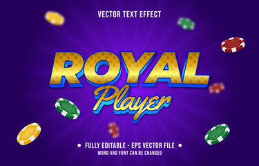 Wall Mural - Editable text effect gradient color casino poker game style font effect template