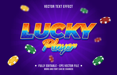 Wall Mural - Editable text effect gradient color casino poker game style font effect template