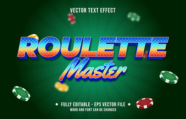 Wall Mural - Editable text effect gradient color casino poker game style font effect template