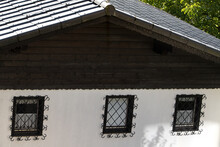 House With Three Windows In The Village Of Hallstatt, Salzkammergut, Austria