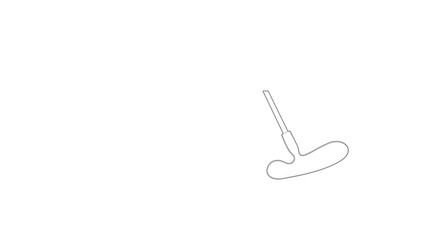 Canvas Print - Long golf stick icon animation best outline object on white background