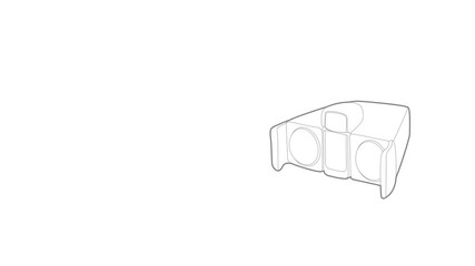 Poster - Binoculars icon animation best outline object on white background