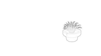 Canvas Print - Home plant icon animation best outline object on white background