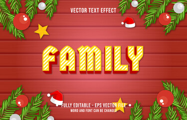 Wall Mural - Editable text effect gradient color christmas holiday style font effect template