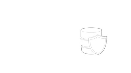 Poster - Safe database icon animation best outline object on white background