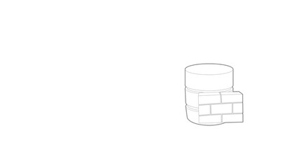 Poster - Not available database icon animation best outline object on white background