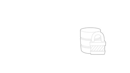 Poster - Blocked database icon animation best outline object on white background