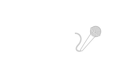 Poster - Microphone icon animation best outline object on white background