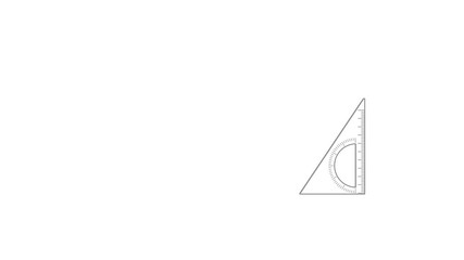 Poster - Ruler angle icon animation best outline object on white background