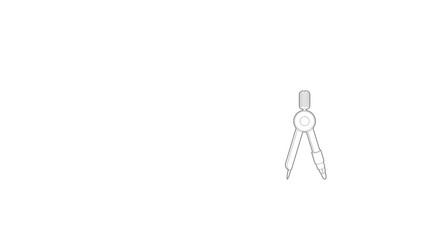 Poster - Compass icon animation best outline object on white background