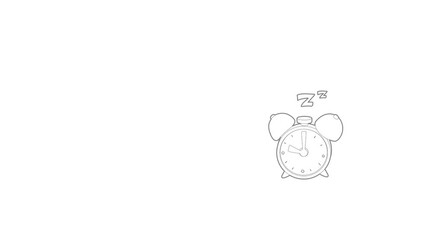 Poster - Alarm clock icon animation best outline object on white background