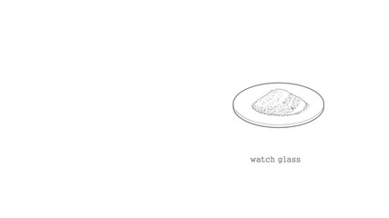 Poster - watch glass icon animation best outline object on white background