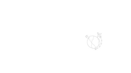 Poster - Flights around the world icon animation best outline object on white background