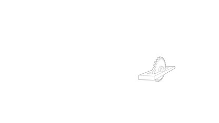 Poster - Circular saw icon animation best outline object on white background