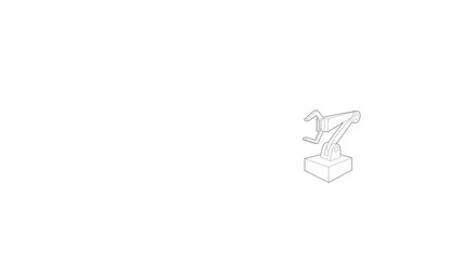 Poster - Robotic arm icon animation best outline object on white background