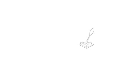 Poster - computer repair icon animation best outline object on white background