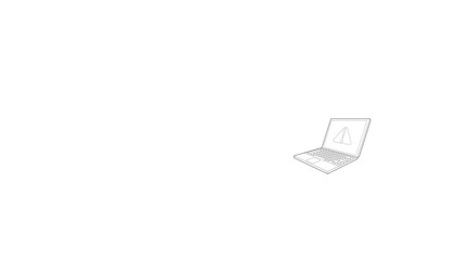 Poster - laptop with a warning signal icon animation best outline object on white background