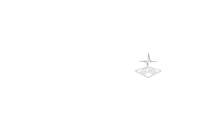 Poster - CPU with a heart beat icon animation best outline object on white background