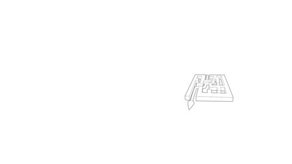 Poster - Path with arrow across labyrinth icon animation best outline object on white background