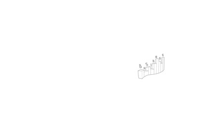 Poster - Business graph icon animation best outline object on white background