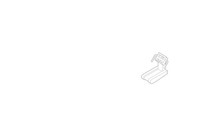 Poster - Treadmill running, gym equipment icon animation best outline object on white background